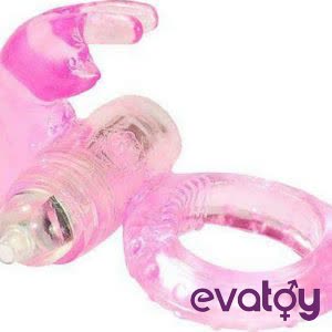 Evatoy Titreşimli Pembe Tavşan Penis Halkası