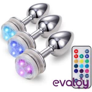 Evatoy Paslanmaz Çelik Led Işık Orta Boy Anal Plug
