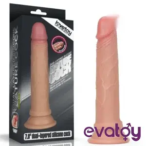LoveToy Nature Cock 18 Cm Çift Katmanlı Düz Dildo