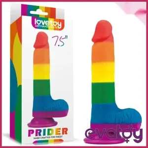 Lovetoy Prider Gökkuşağı Renkli 20 Cm Dildo
