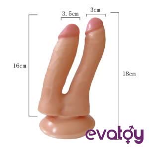 Evatoy Xese Vantuzlu Çift Başlı Yapay Penis