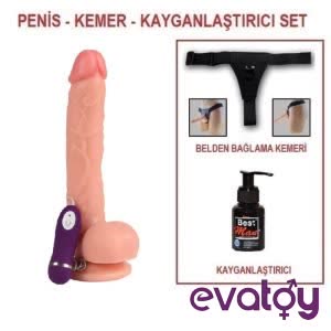 Evatoy 26 cm Gerçekçi Titreşimli Dildo Vibratör Penis - Optimus