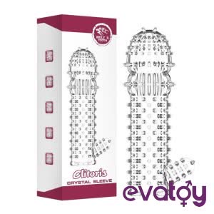 Evatoy Vajinal Uyarıcı Tırtıklı Uzatmalı Penis Kılıfı